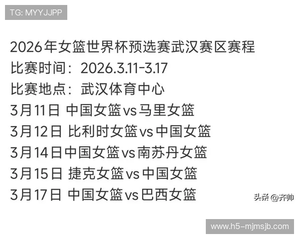 女篮世界杯2026预选赛赛程安排及比赛地点最新信息一览